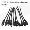 DC Power Cable Set 5 Pairs 5 5x2 1mm Male Female Connector 1 Pin for CCTV Camera and LED Strip Power Supply Line 30cm Length