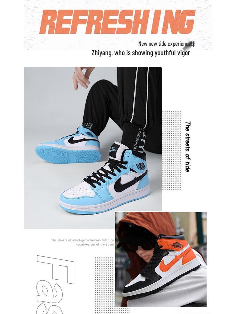 Fleece-Lined AJ Men's and Women's High-Top Sneakers, Dunk & Air Force One Sports Basketball Shoes