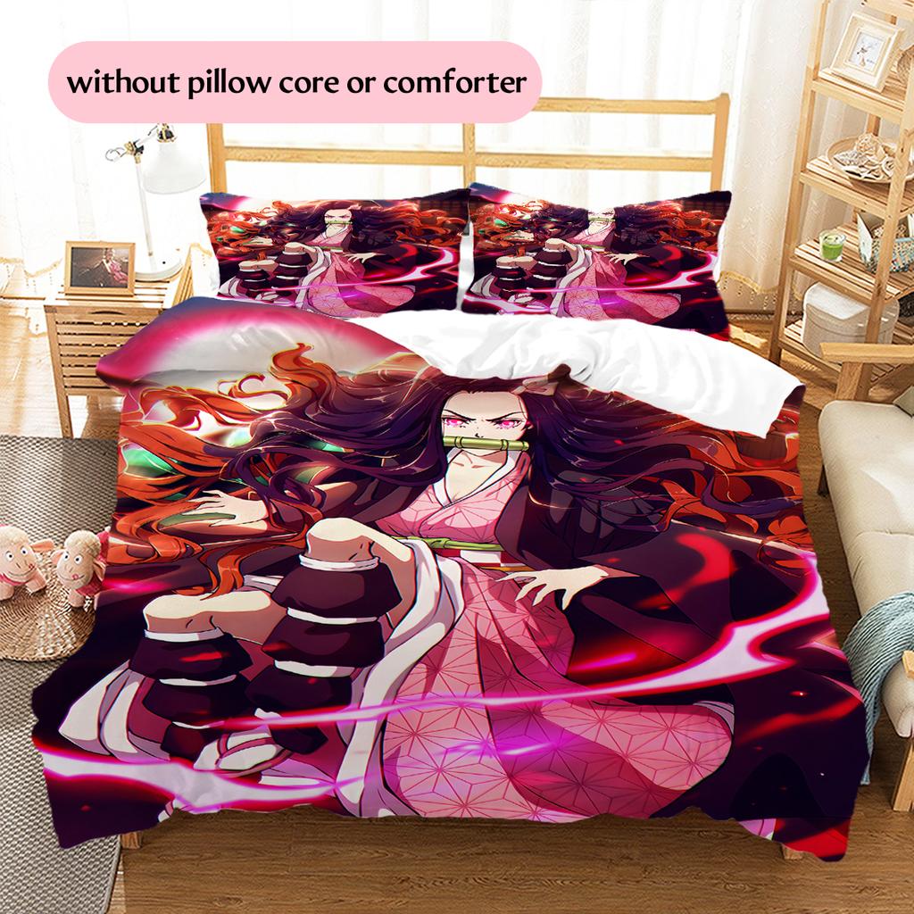 Demon Slayer Japanese Style Bedding Set Duvet Cover Pillowcase No Filler, Soft Home Bedroom Decor, Perfect Gift for Fans.chl