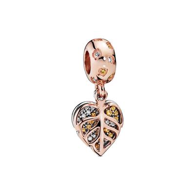Exquisite Shining Leaf Pendant Women Jewelry Silver 788247CZ
