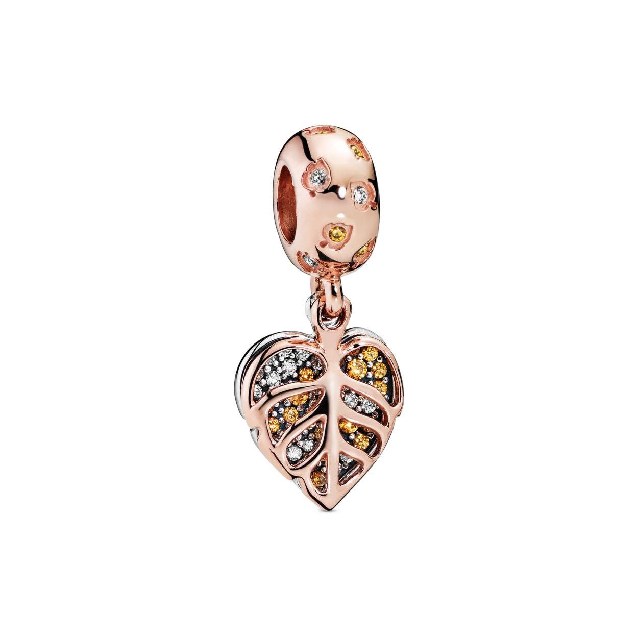 Pandora Exquisite Shining Leaf Pendant Women Jewelry Silver 788247CZ Rose Gold,F
