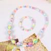 Candy Color Beads Necklace Bracelet Set Kids Jewelry Set Party Jewelry Plastic Texture Birthday Perfect for Kids Present