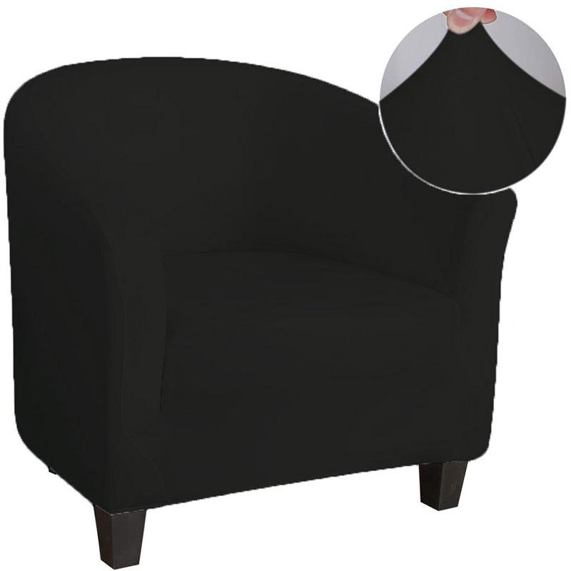 

Stretchable Polyester Sofa Cover Modern And Simple Design Full Coverage For Single Seat Sofa Chair Black
