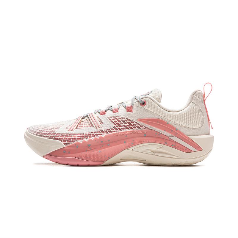 

New LiNing Abrasion Resistant Breathable Rebound Grip Low Top Outdoor Performance Basketball Shoes Men s Pink White ABFV021-4 43