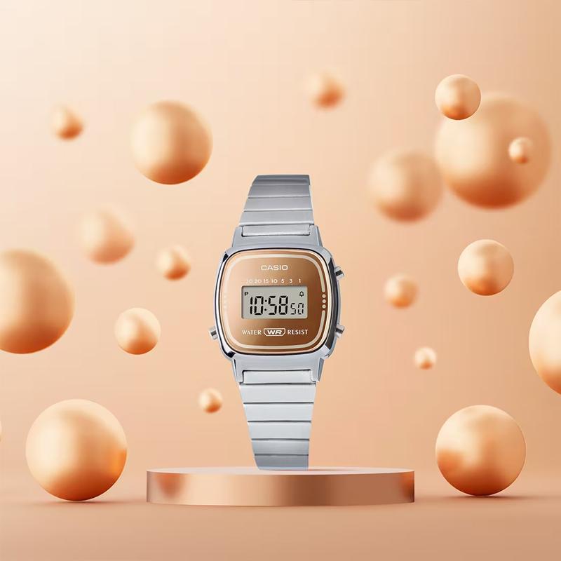 CASIO Life Waterproof Quartz Steel Strap Women's Watch Gray Dial LA670WES-4AJF