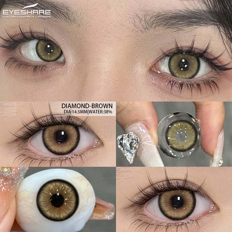 Eyeshare 1 Paar neue Mode-Farbkontaktlinsen, helle Farbserie, Braun, Grau, Rosa, Lila, Schönheitskontaktlinsen, koreanische Kontaktlinsen, natürliche Mode