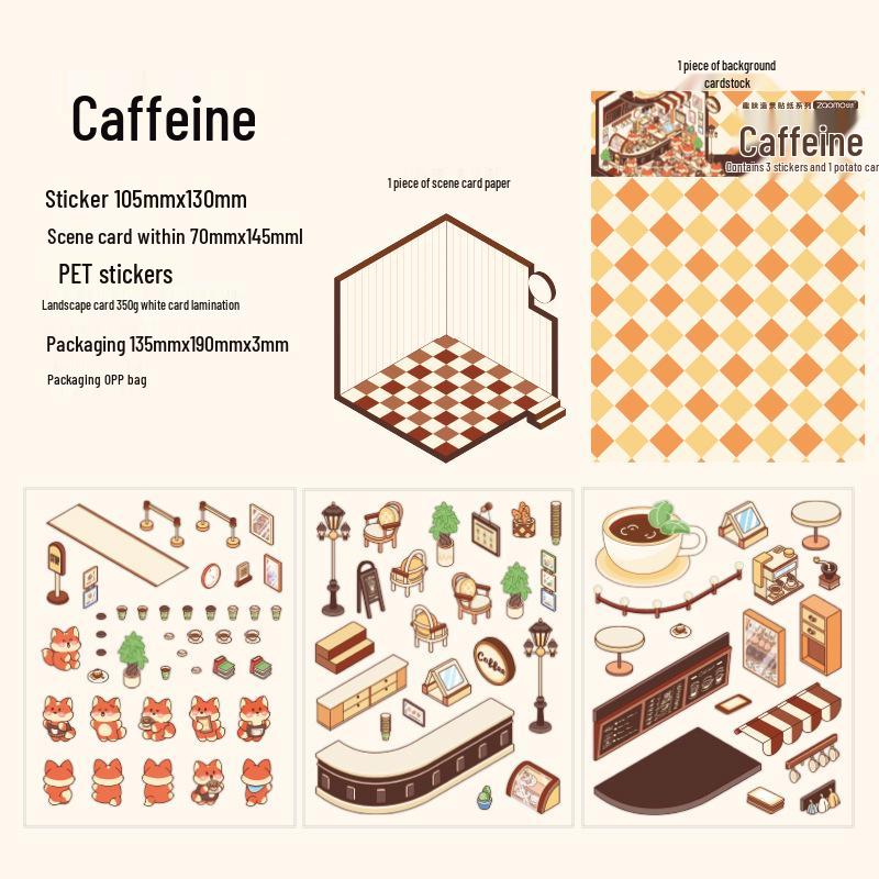 Zaomo 3D Landskapsklistermärke: Little World Series - Kreativt DIY-scenkollagepaket