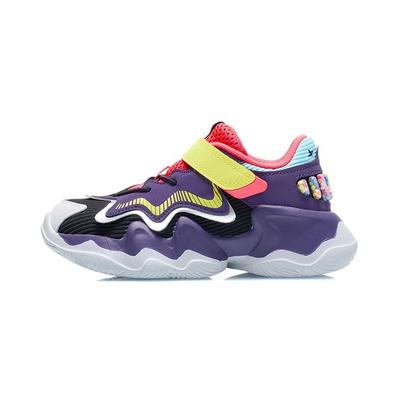 Li Ning Kids Non-Slip Wear-Resistant Low-Top Running Shoes Kids Running Shoes Purple YKNR090-5