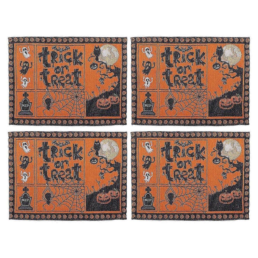 4 Pcs Home Supplies Halloween Dinner Mat Table Mat Halloween Halloween Table Placemats Halloween Party Favor