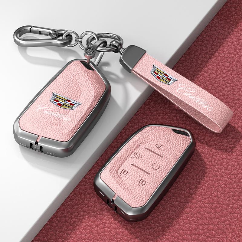 Lädernyckelskydd för Cadillac XT5/CT6/XT4/XTS och ATSL – Unisexdesign med spänne