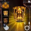 Bedside Crystal Table Lamp, Ambient Lighting, Tabletop Diamond Table Light, USB Rechargeable, 3 Bright Colors, Night Light, Bedroom Ambient Lighting,