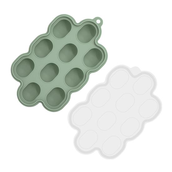 Silicone Toddle Food Freezer Tray with Lid BPA-Free Breastmilk Storage Container Nibble Tray for Teething Ice Cubes Fruit Purees