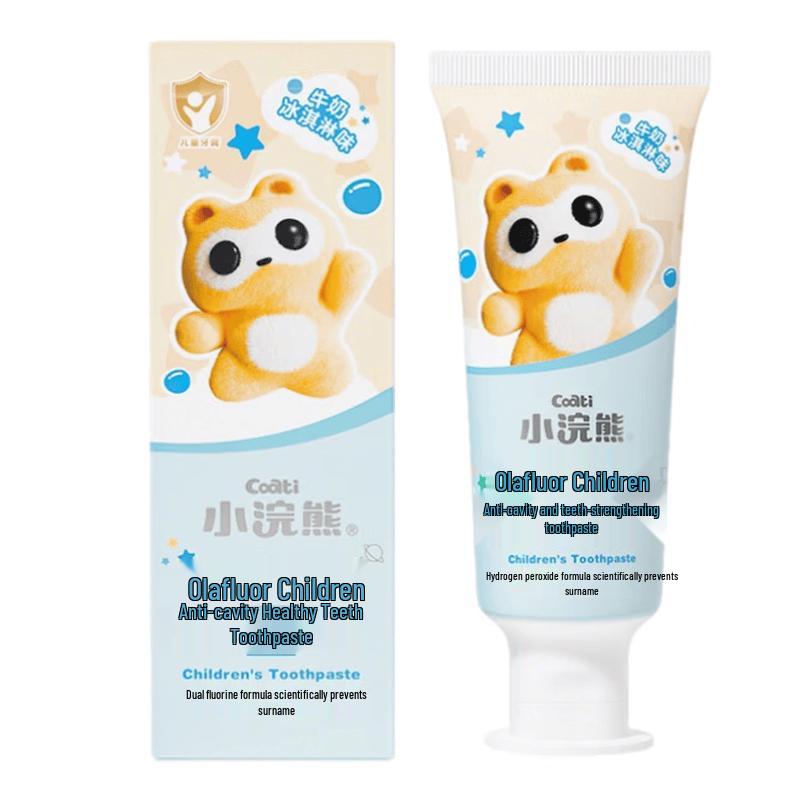 Little Raccoon Olafluor Fluoride Toothpaste for Kids 1-12 (Milk Ice Cream)