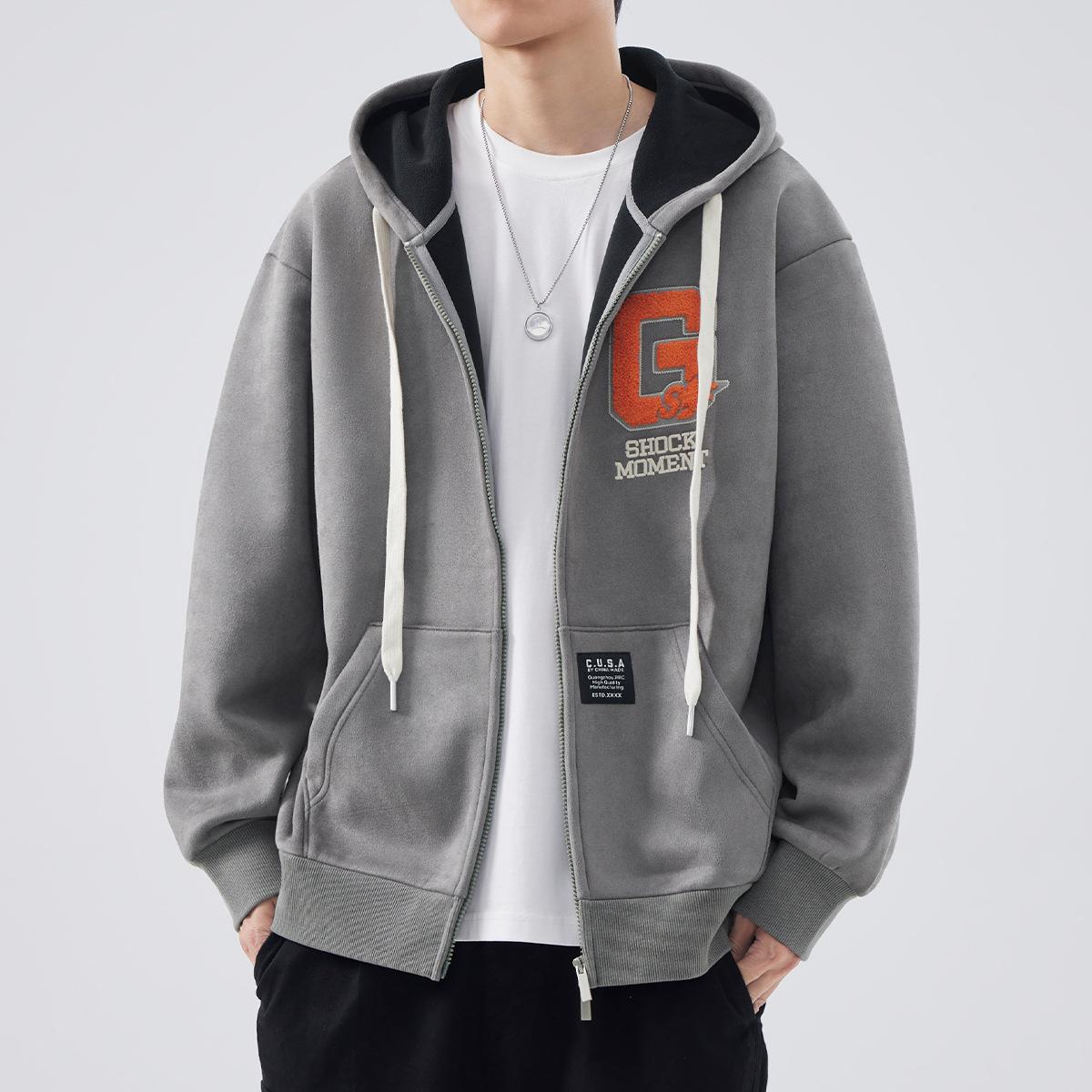 Флисовый утолщенный свитер мужской осенне-зимний американский с капюшоном австрийский — фото 6