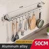 Free Punch Kitchen Vacuum Suction Cup Hanging Storage Hook Aluminum Alloy Storage Rack Spatula Drain Rack