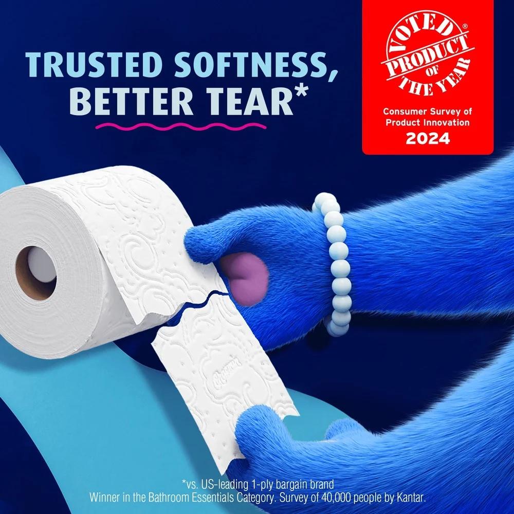 Ultra Soft Toilet Paper 6 Mega Rolls 2 Ply Septic Safe 1344 Sheets Absorbent Irresistible Softness Perforated Clean Tearing