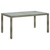 Day and Night - Day and Night Garden Table Tempered Glass Gray Synthetic Rattan 150x90x75cm
