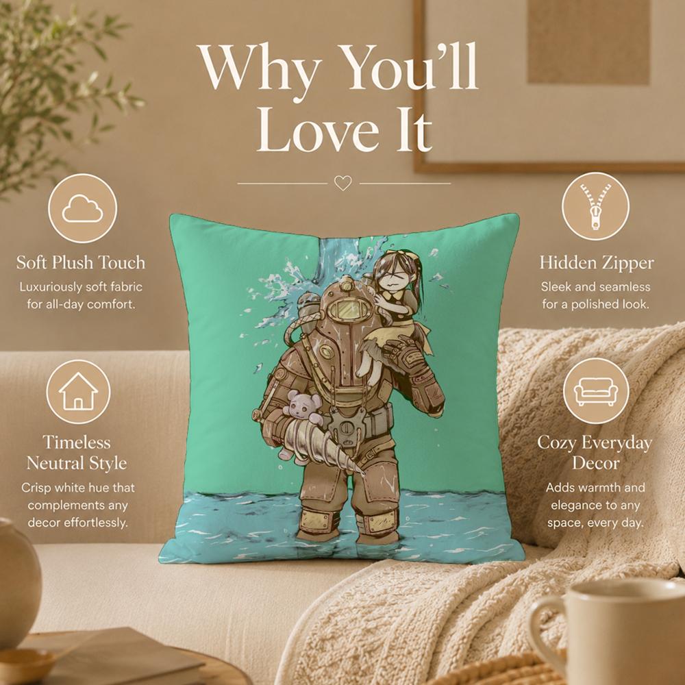 Art B‑BioShock Rapture Cushion Cover Double-Sided Printed Pillow Cover Hypoallergenic Dust-Mite Proof