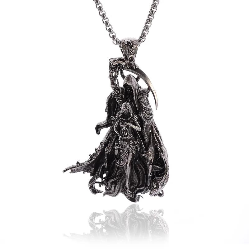 Collier avec pendentif ailes d'ange mystique gothique rétro pour hommes et femmes, bijoux tendance punk hip-hop, cadeau