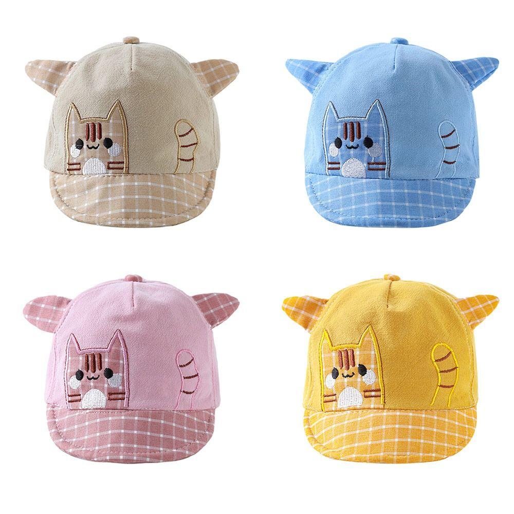 Cartoon Cat Pattern Boys Grils Hats Soft Children Peaked Caps Baby Baseball Cap