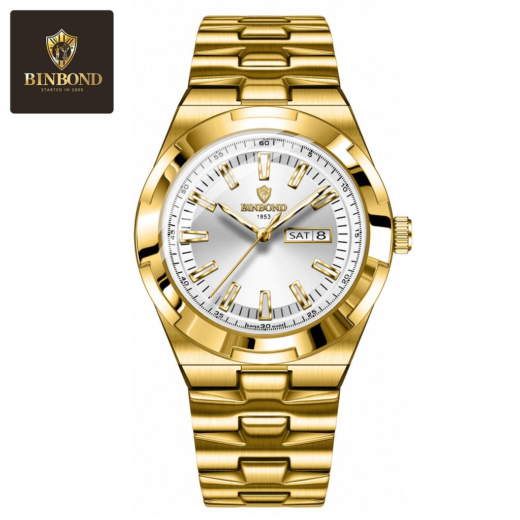 Man Wristwatch Quartz Men Business Watches Waterproof Luminous Date Week Stainless Steel Watch Male Reloj