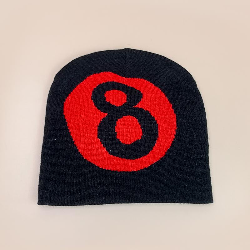 Korean Color Block Number 8 Knitted Hats Autumn and Winter New Unisex ins Warm Street Versatile Hip-hop Outdoor Fashion Beanies
