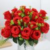 18 Heads Real Happy Flower Mini 9 Colors Natural Simulated Rose Photography Photo Gift Rose Flowers Decorative Home Decorative