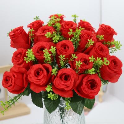 18 Heads Real Happy Flower Mini 9 Colors Natural Simulated Rose Photography Photo Gift Rose Flowers Decorative Home Decorative