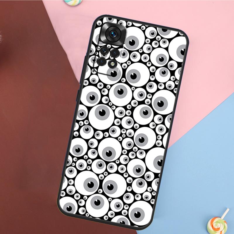 Crazy Eyeball Pattern Cover For Xiaomi Redmi Note 14 13 12 9 10 11 Pro 9S 10S 11S 12S Redmi 14C 10C 12C 13C Case