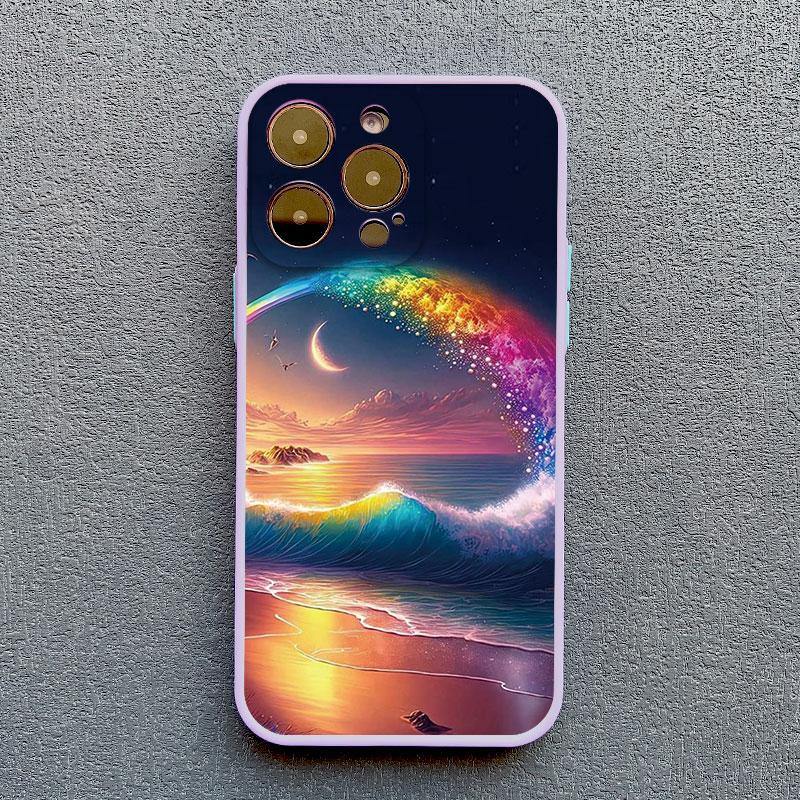The Starry Night Art Aesthetic Beach Night View Phone Case For iPhone 17 16 15 11 Pro Max Plus XS X XR 13 12 Pro Max Mini Cover