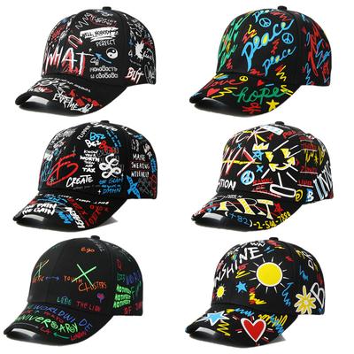 4–8 Jahre Kinder Snapback Hut Persönlichkeit Street Dance Sonne Schirmmütze für Jungen und Mädchen Mode Kinder Graffiti Baseball Cap Hut