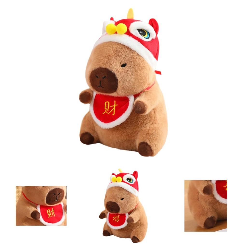 Adorable Christmas Capybara Plush Toy With Soft Short Plush Filling For Kids Gifts