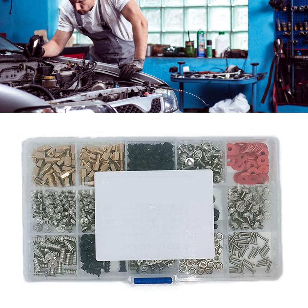 502-teiliges Computer-Schrauben-Sortimentsset Kohlenstoffstahl Abstandshalter Unterlegscheiben-Kit für Gehäusereparatur und