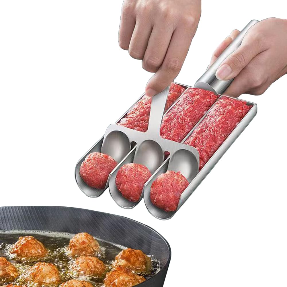 Stainless Steel Meatball Maker with Non-Stick Meat Baller Spoon for Easy Homemade Meatball Kitchen Practical Tools 4