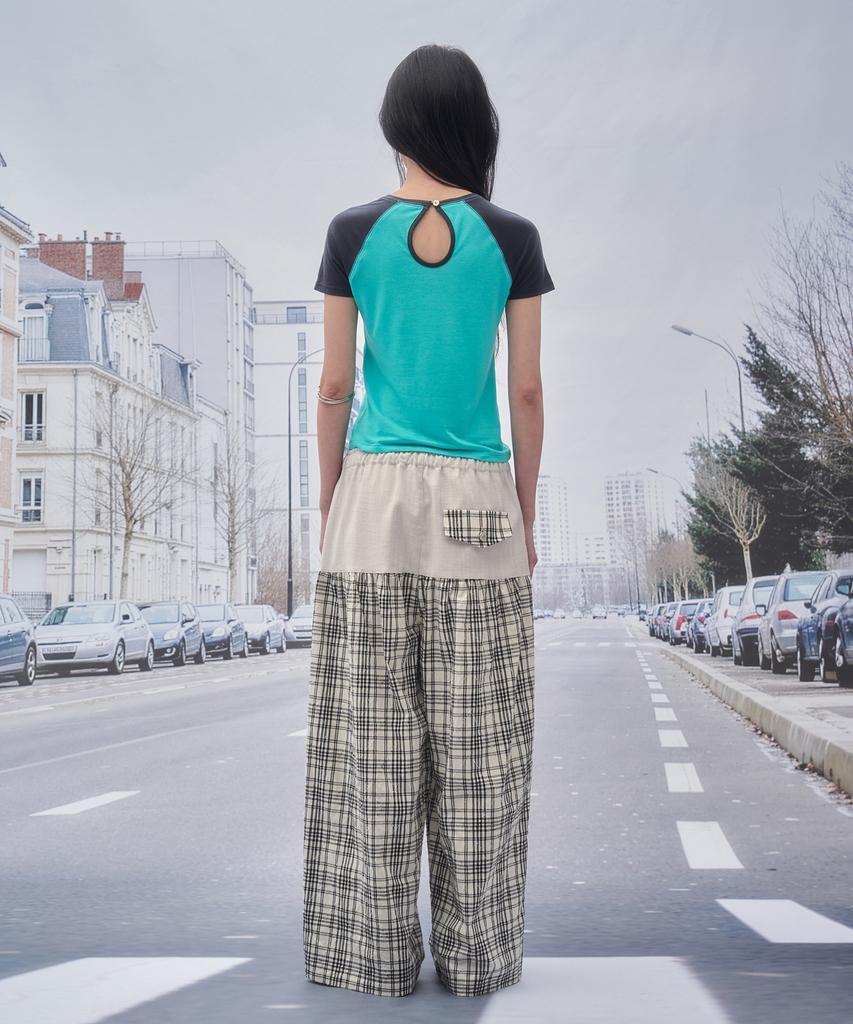 SOMSOC Bay Denim Check Lounge Pants_Beige