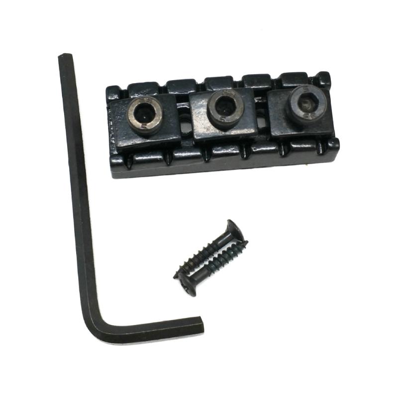 A Set 42mm Metal Lock Nut for Floyd Rose Tremolo System, Electric Guitar String Lock Replacement Parts with Screws & Wrench