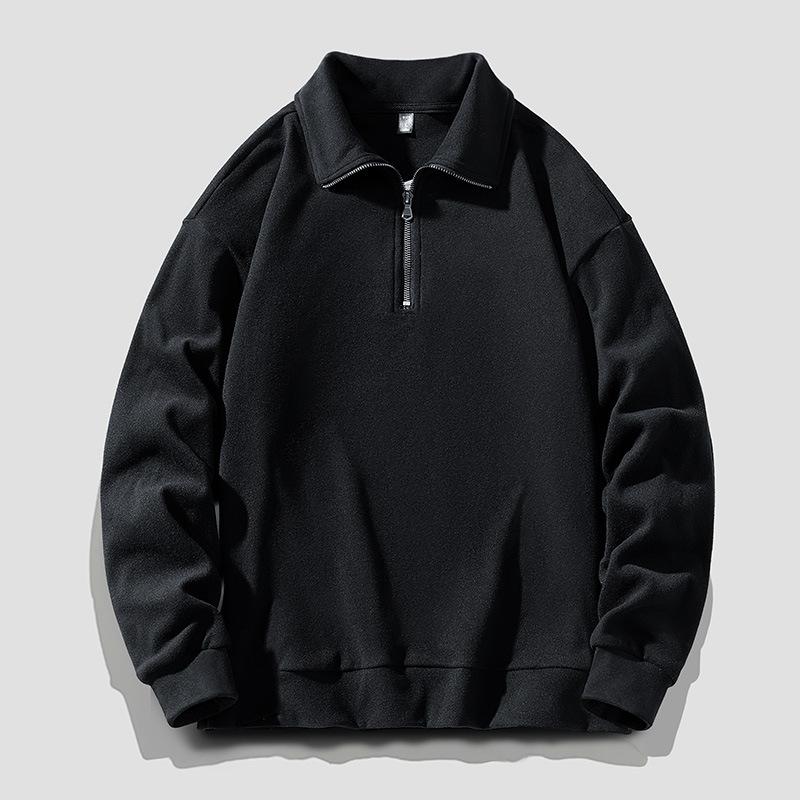 Spring Men Half Zip Sweatshirts 2025 Men High Street Fashion Stand Collar Pullover Hoodies Y2K Clothes Korean Fashion Tops
