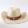 Popular European and American Classic Straw Woven Western Cowboy Hat Men's and Women's Outdoor Fashion OL Wind Woven Top Hat