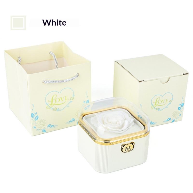 Fashion Cute Flip Necklace Box Romantic Dustproof Rotating Rose Box Automatic Plastic Necklace Storage Case Birthday
