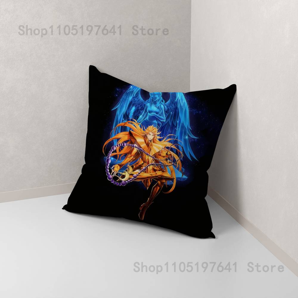 Saint Seiya Virgo Shaka Pillow Case Cute Cartoon Anime peripheralsBedroom Sofa Decorative Cushion Cover Soft Cushion Cover
