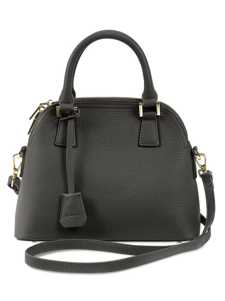 Mura Shrink Leather Mini Tote Genuine Gray Women's Bag, Leather,