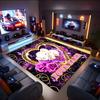 1PC Custom Name Purple Heart Elephant Theme Floor Mat Ideal for Living Room, Game Rooms, Office, Bedroom,Floor Mat Playful Design