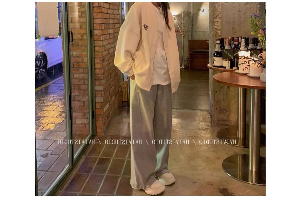 Women's Embroidered V-Neck Cardigan Coat - Trendy, Versatile, College Style, Loose Fit