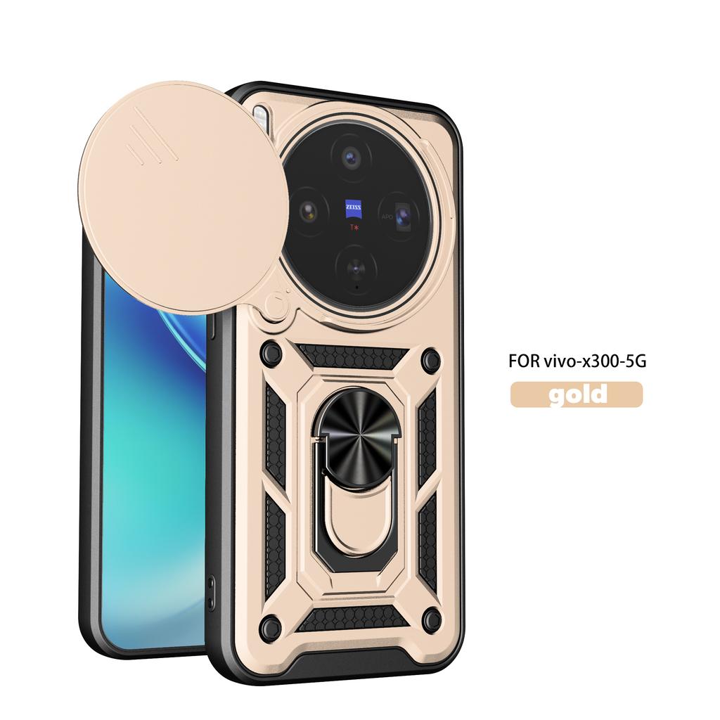 For Vivo X300 Case Vivo X200 Pro Cover Vivo X100 X300 Pro Magnetic Ring Holder Armor Phone Case Slide Camera Protect Back Cover