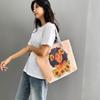 Women's Black Beauty Print Canvas Tote Handbag