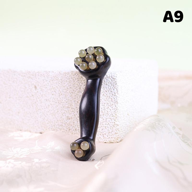 Wooden Handle Metal Ball Massage Tool - Multi-Color Body Relaxation Roller for Muscle Relief