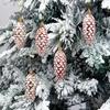 5Pcs Christmas Pine Cone Pendant Christmas Tree Ornament Painted Pine Cone Ball Merry Christmas Home Decorations