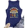 1983 Bedrucktes Damen Rundhals Weste Frühling und Sommer Lässiges Ärmelloses Top