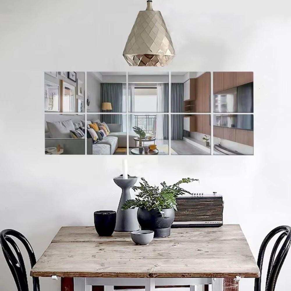 4pcs Thickened Acrylic Mirror Stickers 20/30cm DIY Art Stickers New 3D Mirror Stickers  Living Room