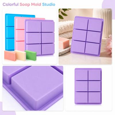 Handmade Soap Silicone Mold Rectangle and Square Shapes High Temperature Resistant Flexible Soap Making Mold Easy To Demold for Aromatherapy